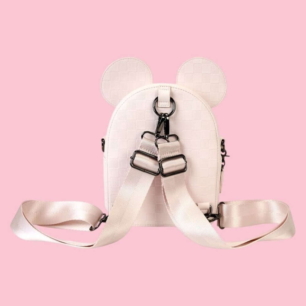 NWT Disney Loungefly Minnie Mouse Checkered Texture Mini Backpack - Picture 5 of 5